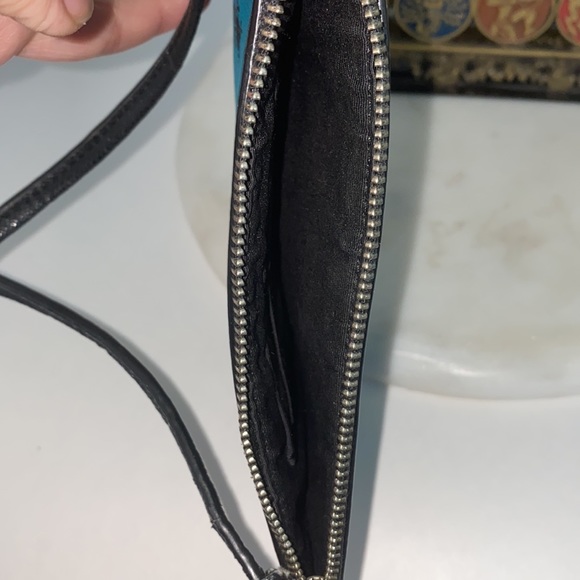 Coach Turquoise Zipper Wallet with Black Rose Pattern. - Picture 5 of 16